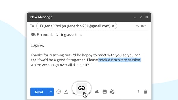 Use Gmail’s ‘Insert link’ tool for a strong call to action