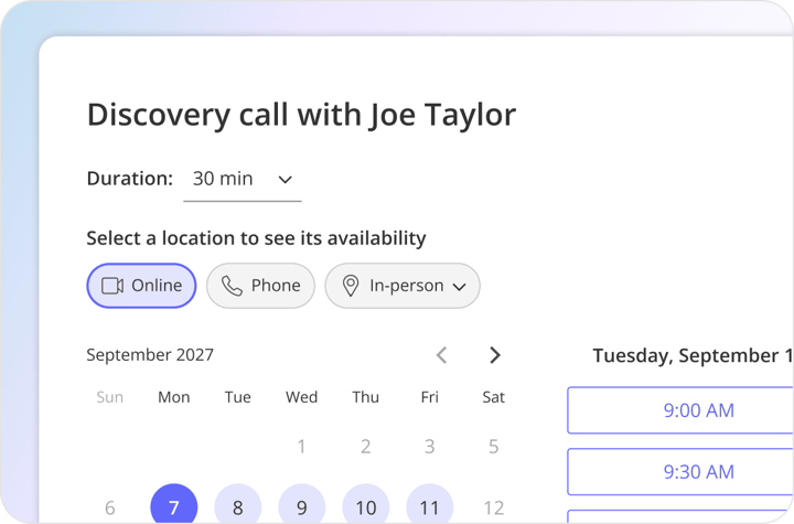 Location and Duration aware availabiilty