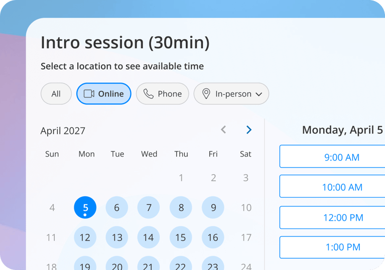 scheduling interface example