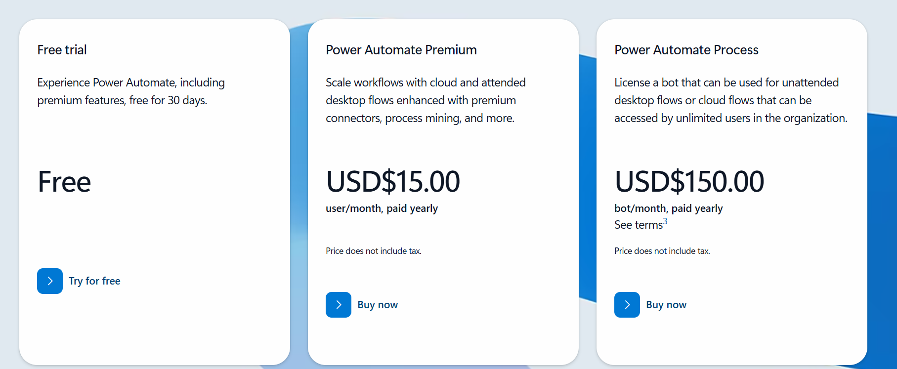 Microsoft power automate pricing 